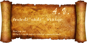 Andráskó Viktor névjegykártya